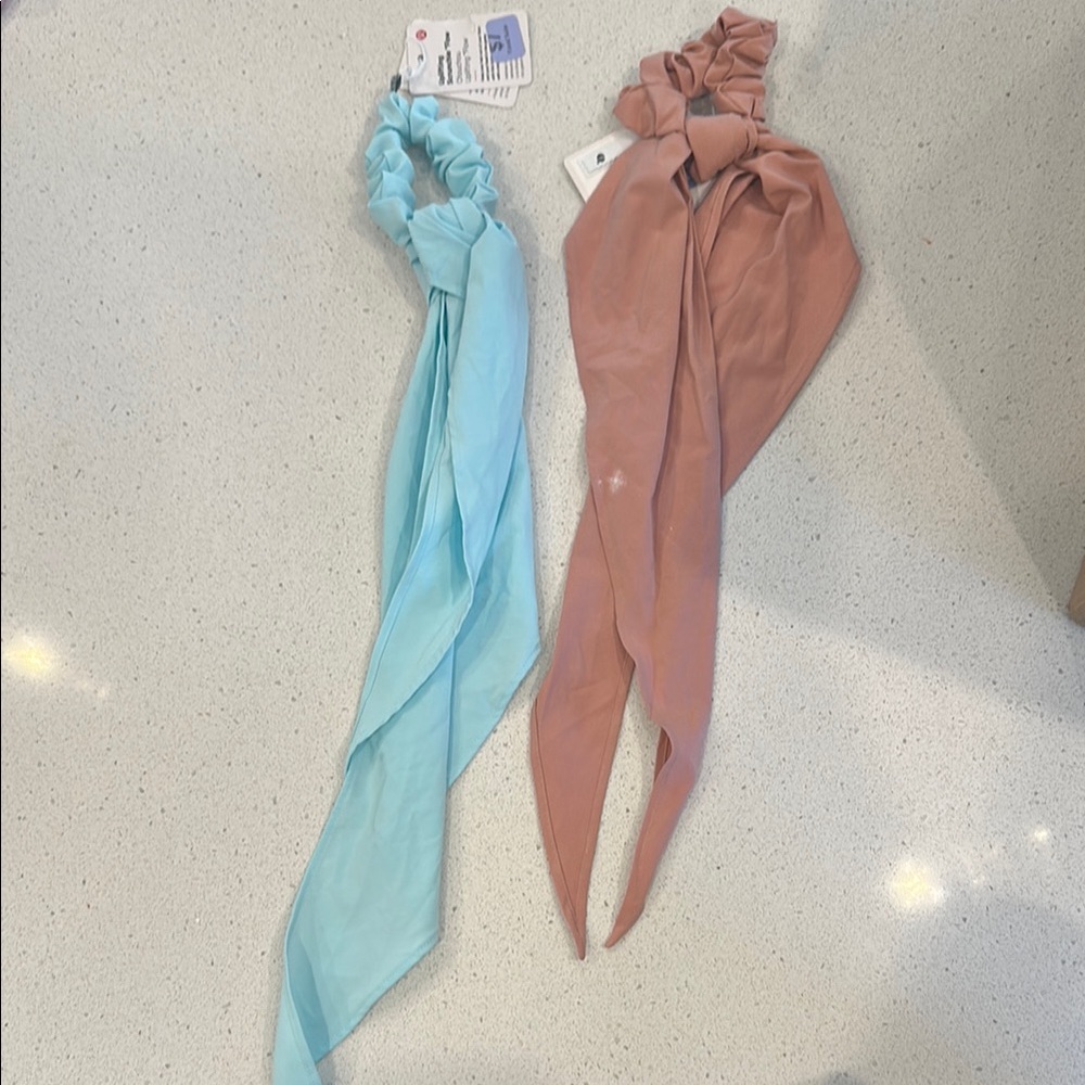 Lululemon Athletica Blue and Pink Satin Hair Accessories